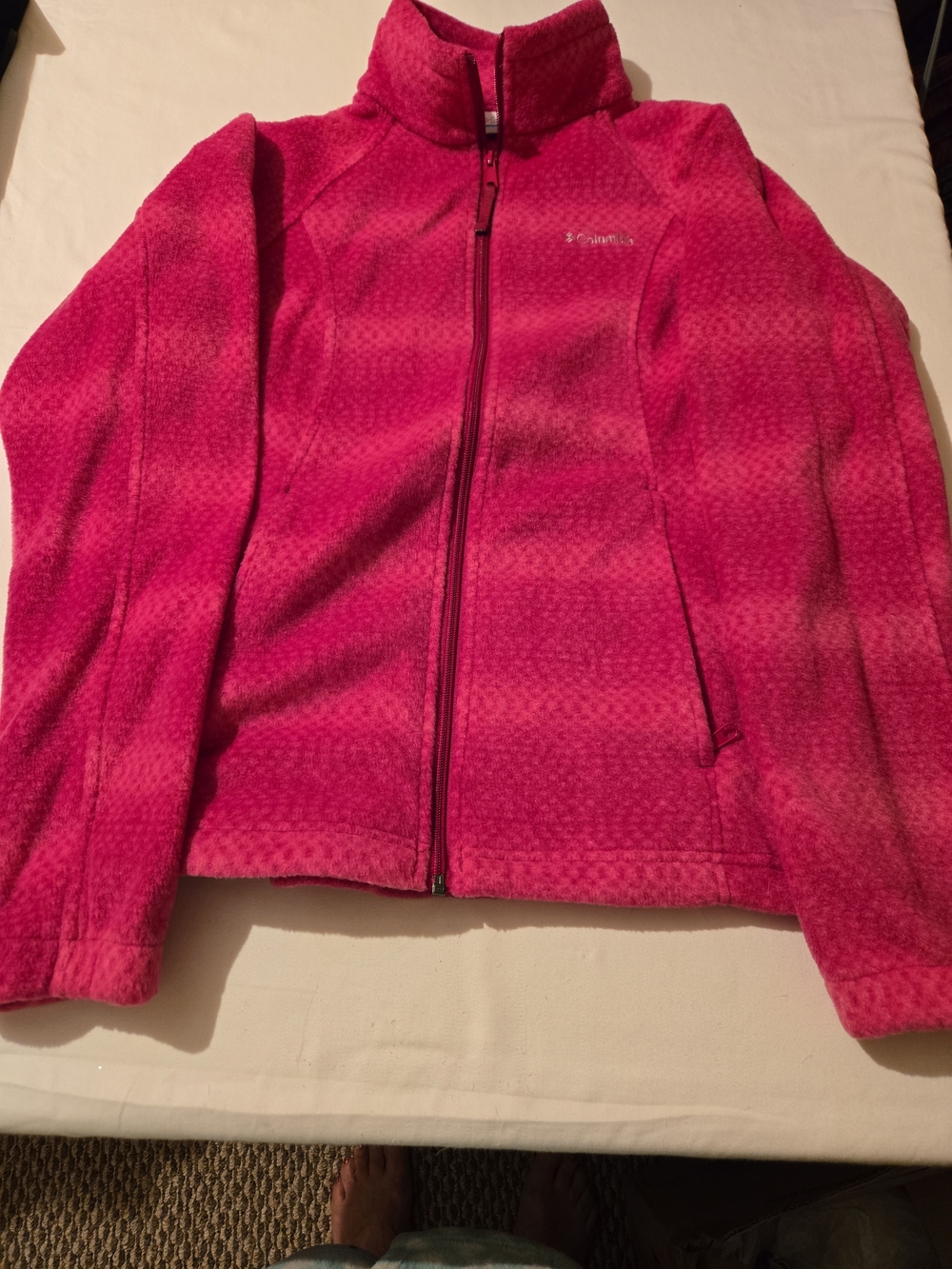 Columbia Women's Hot Pink Full-Zip Teddy Fleece Jacket